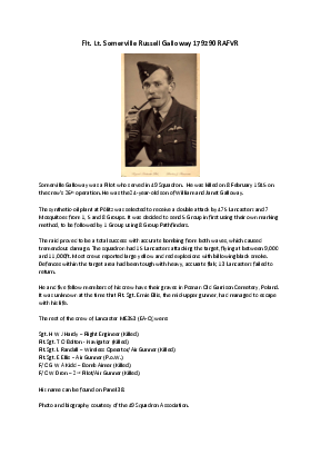 A preview of a PDF biography for Galloway, Somerville Russell